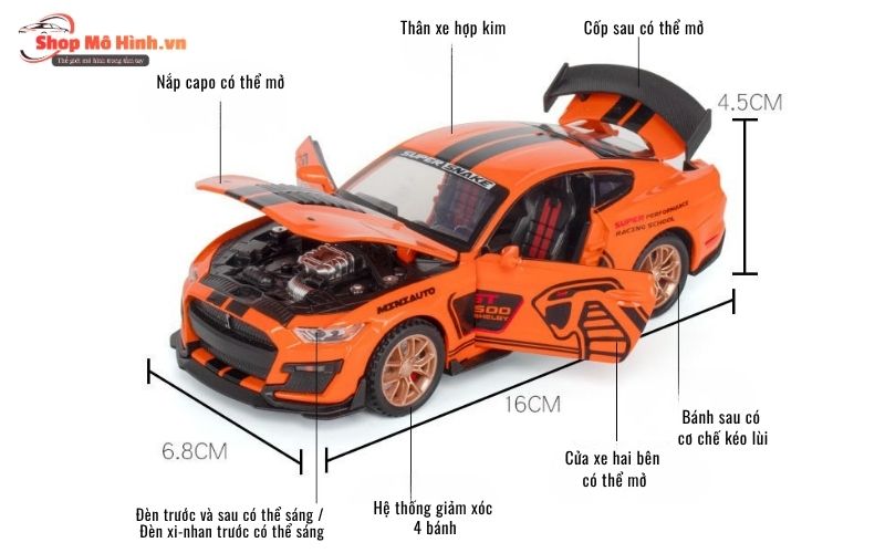 Mô hình Ford Mustang Shelby GT500 1:32 