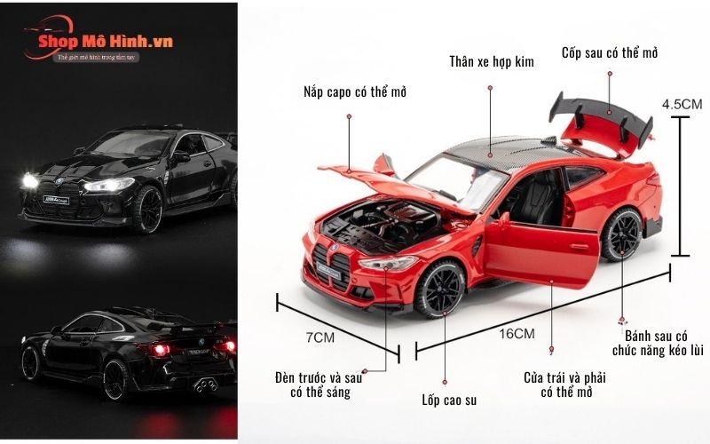Mô hình xe BMW M4 Coupé 1:32 Giá Rẻ