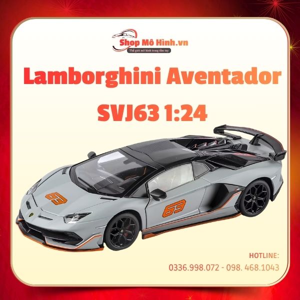 Mô Hình Xe Lamborghini Aventador SVJ63 1:24 1 Mô hình xe Lamborghini Aventador SVJ63 1:24