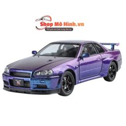 Mô Hình Xe Nissan Skyline GT-R R34 1:24 Kim Loại Cao Cấp