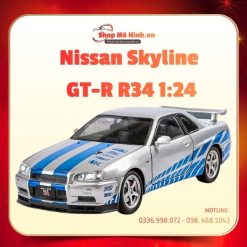 Mô Hình Xe Nissan Skyline GT-R R34 1:24 Kim Loại Cao Cấp